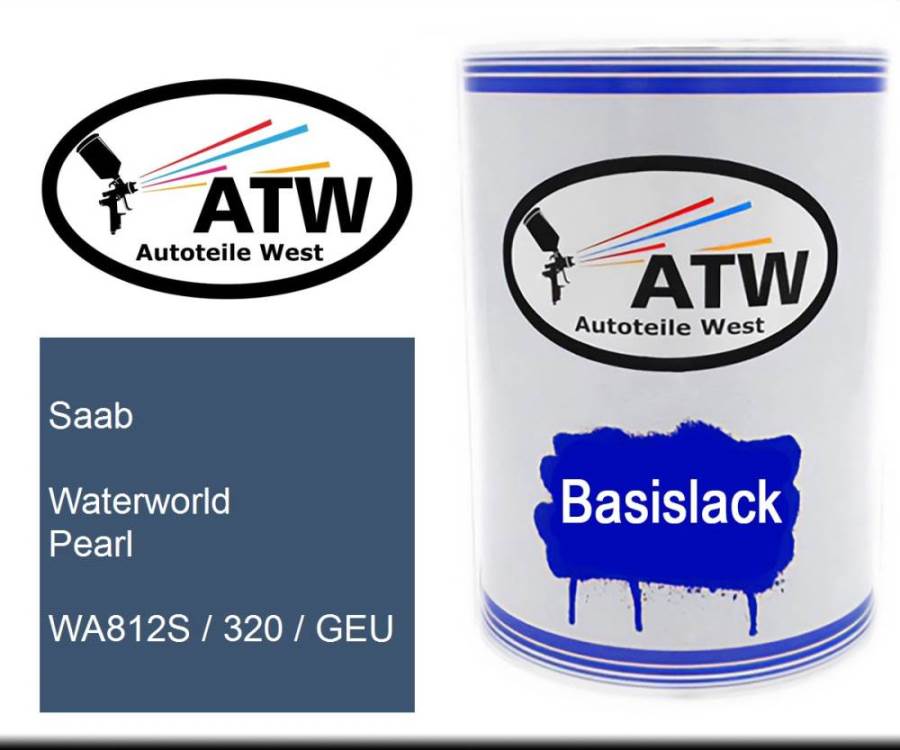 Saab, Waterworld Pearl, WA812S / 320 / GEU: 500ml Lackdose, von ATW Autoteile West.
